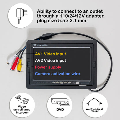 DenyDan 7-Inch HD Car Monitor